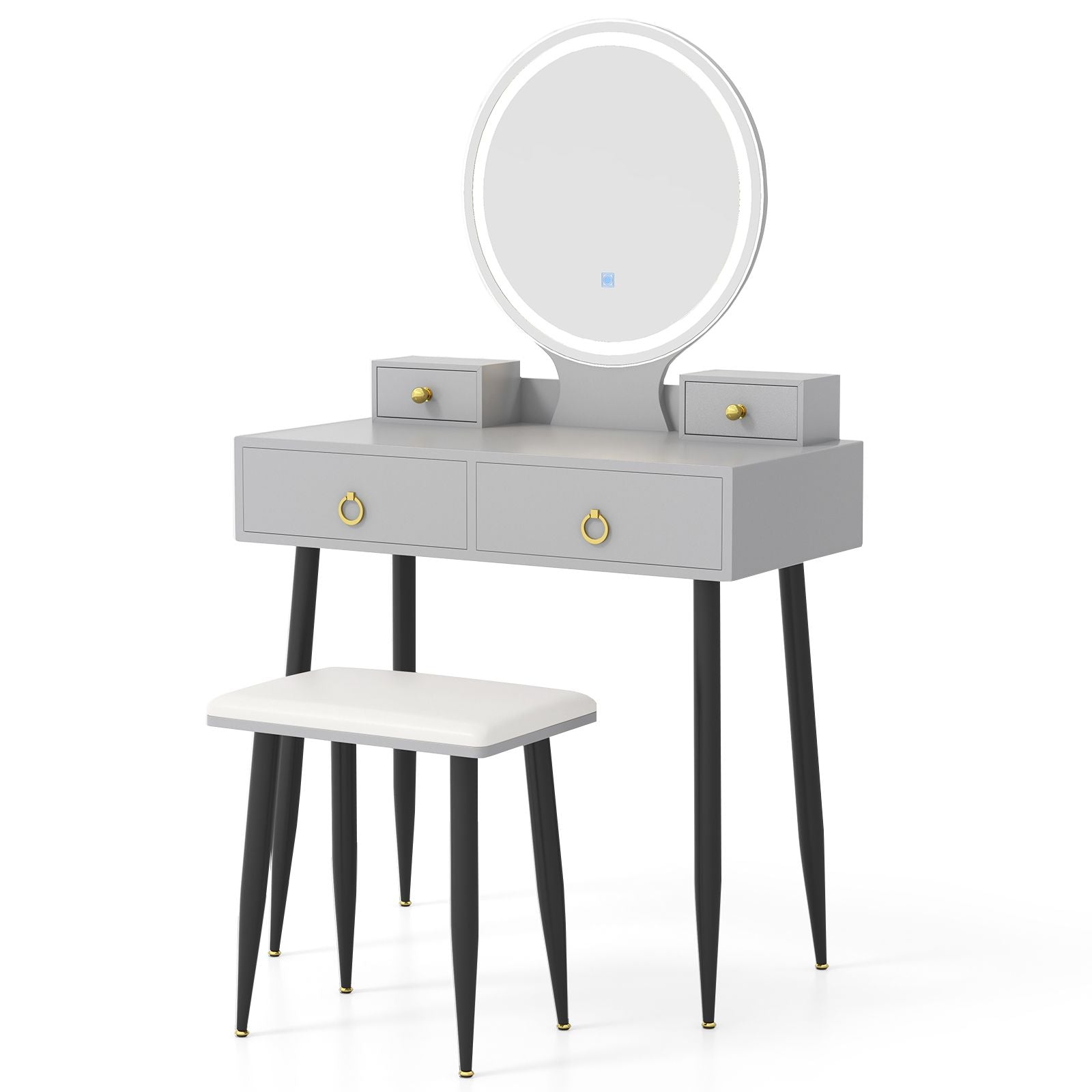 Makeup Vanity Desk with Lighted Mirror for Bedroom