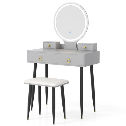 Makeup Vanity Desk with Lighted Mirror for Bedroom