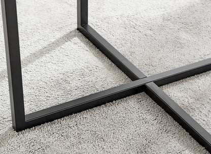 Adler round Dining Table Set with Shelf & 4 Quilted Faux Leather Dining Chairs