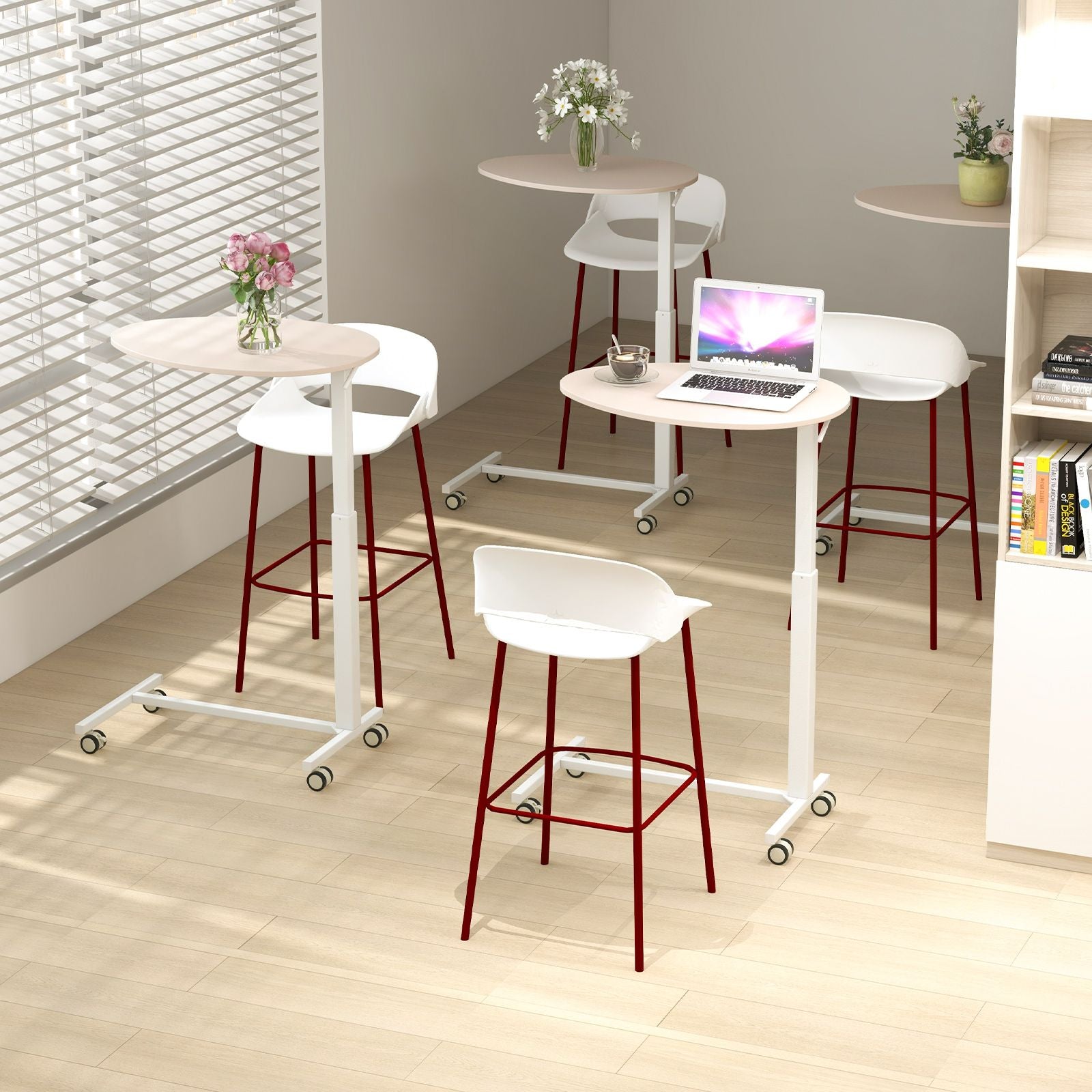 Mobile Standing Desk with Pneumatic Lift