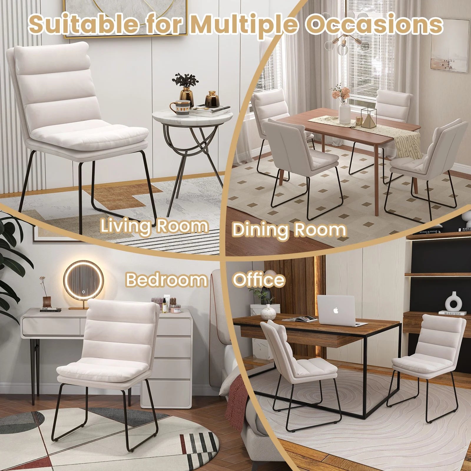 Leisure Chair Upholstered Accent Chair with Wood Heavy-Duty Metal Frame