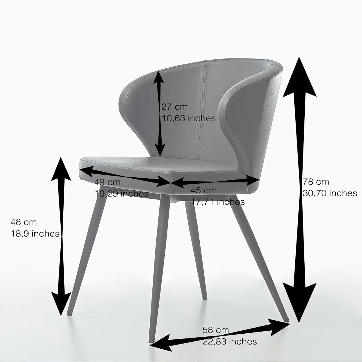 Doris Grey Faux Leather Dining Chair