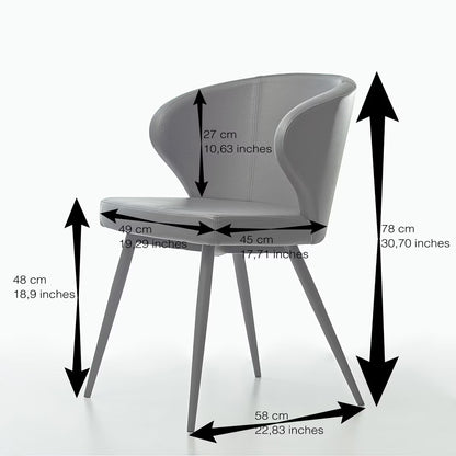 Doris Grey Faux Leather Dining Chair
