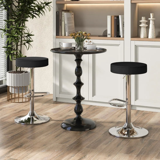 Height-Adjustable Bar Stool Set of 2 with Footrest