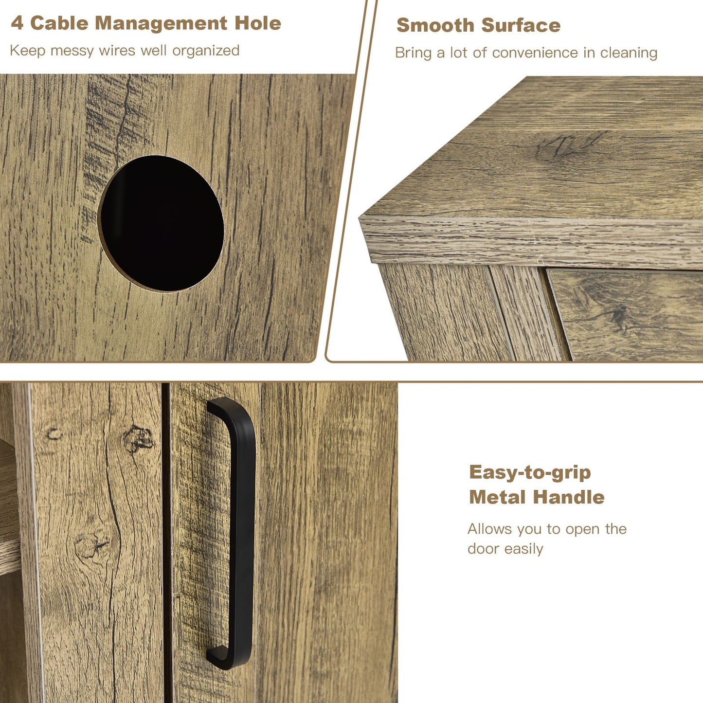 TV Stand for 65-Inch Tvs with Storage Cabinets and Adjustable Shelves