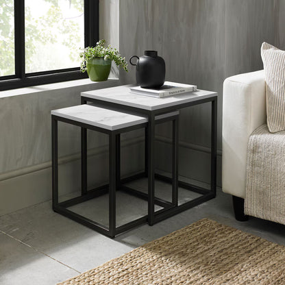 Sofia White Sintered Stone Nest of Tables