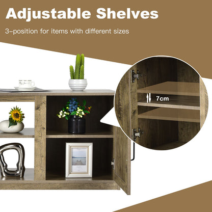 TV Stand for 65-Inch Tvs with Storage Cabinets and Adjustable Shelves