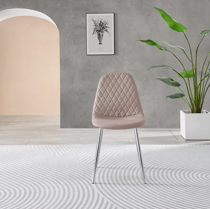 Seline Modern round Dining Table Set in Glass and Chrome with 2 Luxury Faux Leather Dining Chairs