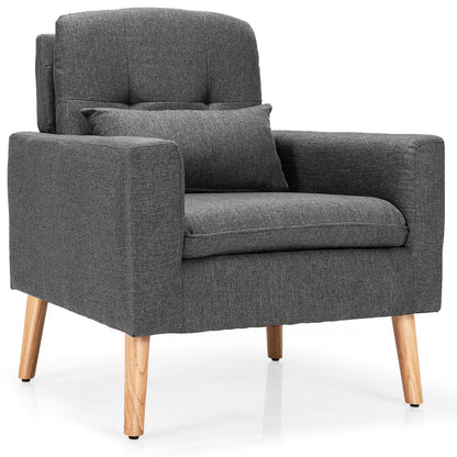 Modern Accent Chair with Lumbar Pillow