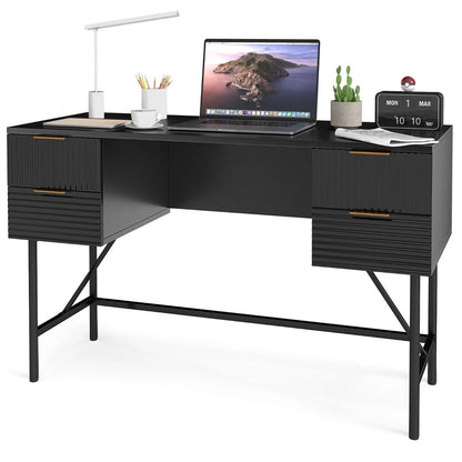 Modern Computer Desk with 4 Drawers and Storage