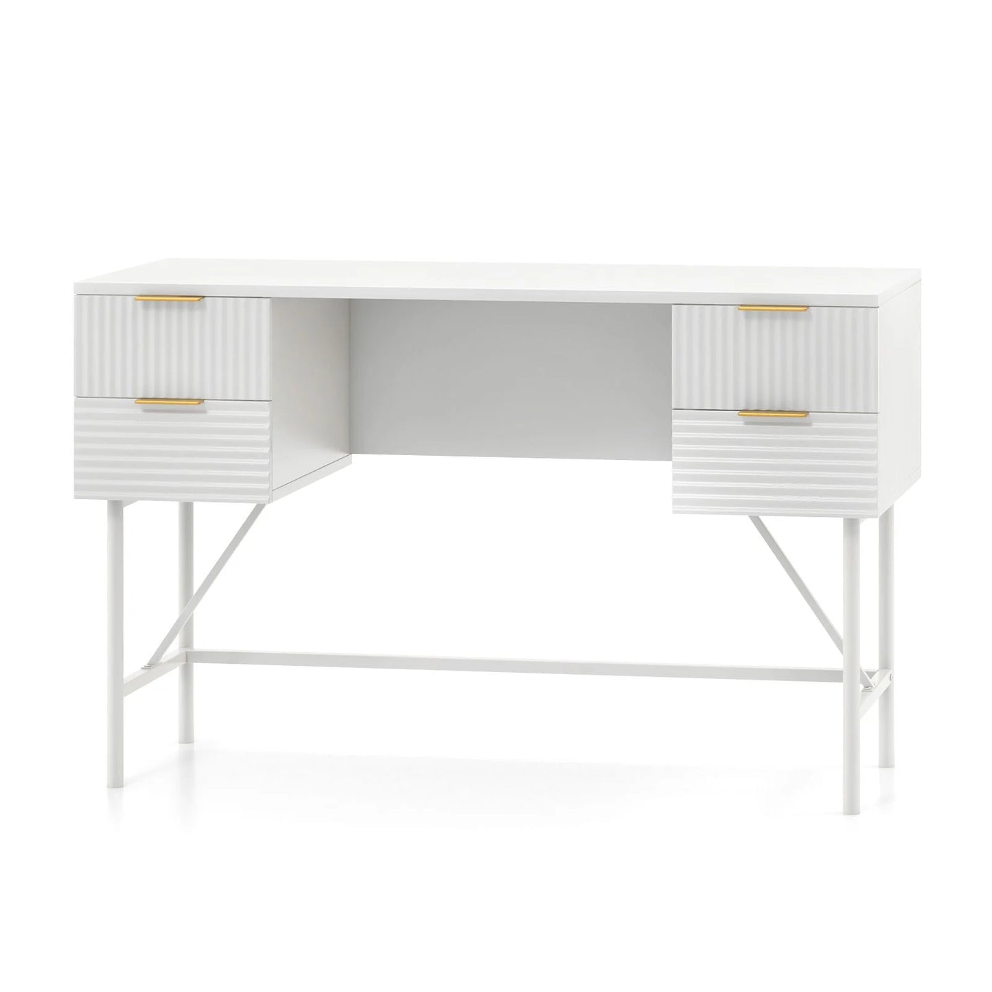Modern Computer Desk with 4 Drawers and Storage