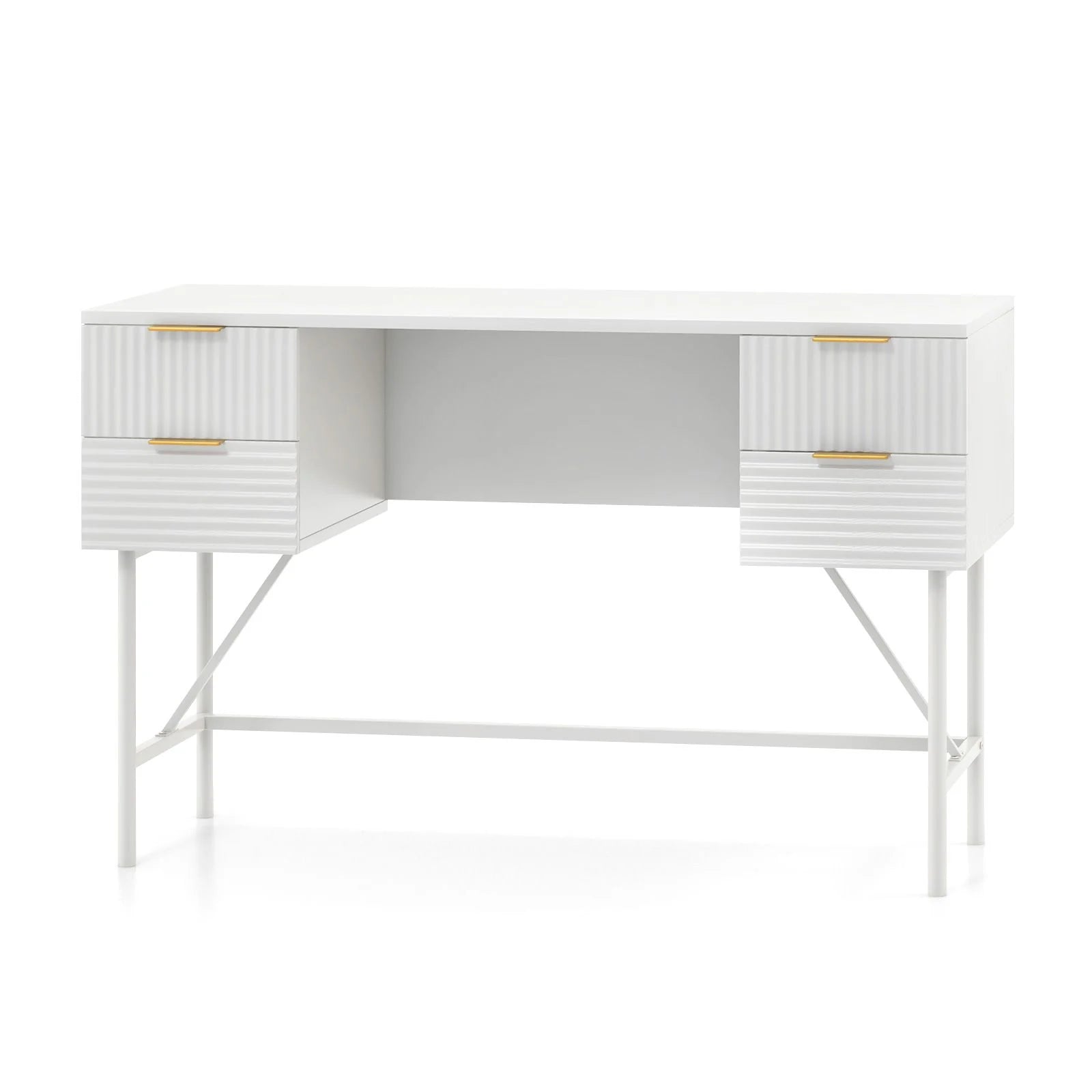 Modern Computer Desk with 4 Drawers and Storage