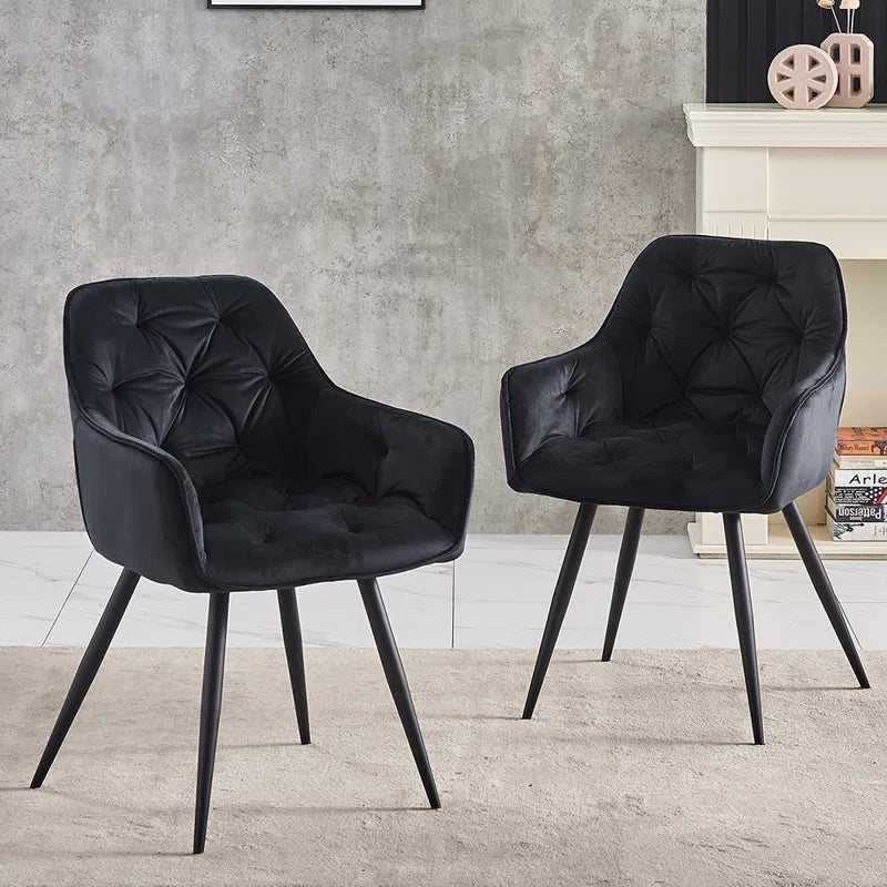 Velvet Upholstered Armchair Runge