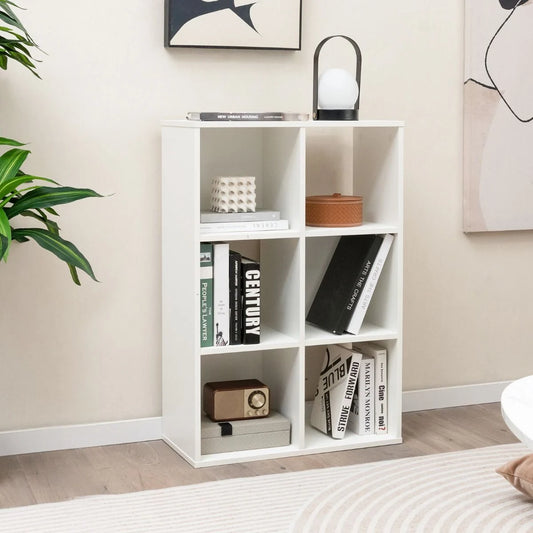 6-Cube Bookshelf Bookcase with 2 Anti-Tipping Kits for Living Room