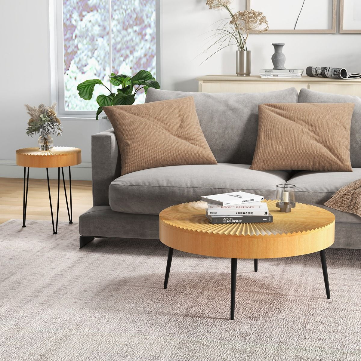 Set of 2 Boho Farmhouse Coffee Table