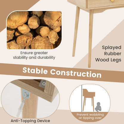 120 CM Writing Desk with Hutch and Drawers for Bedroom
