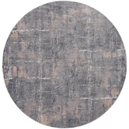 Rustic Textures Faded Blue Circle Rug, 160 Cm