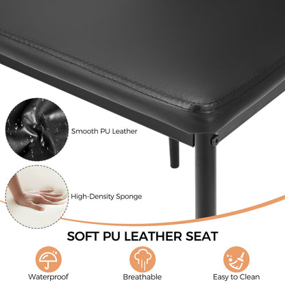 4 PCS Armless Side Chairs with Upholstered Cushion and Sturdy Metal Frame