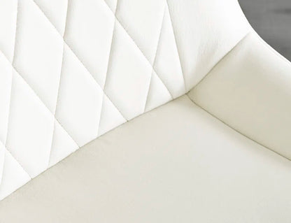 Ellis White Marble Effect Melamine round Dining Table Set with 2 Luxury Velvet Dining Chairs