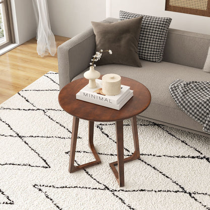 24" round Coffee Table with V-Shaped Legs for Lamps