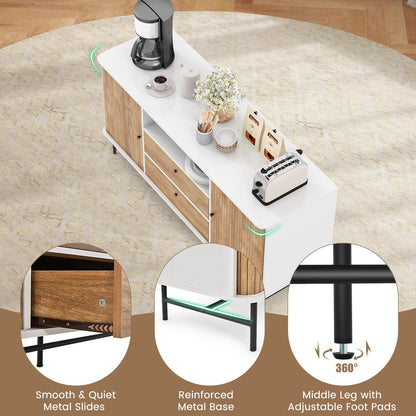 Mid Century Modern Buffet Sideboard Coffee Bar Station