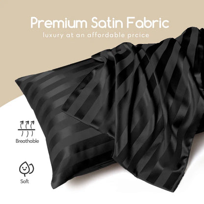 Klarita 250 TC Microfibre Reversible Striped Duvet Cover Set with Pillowcases