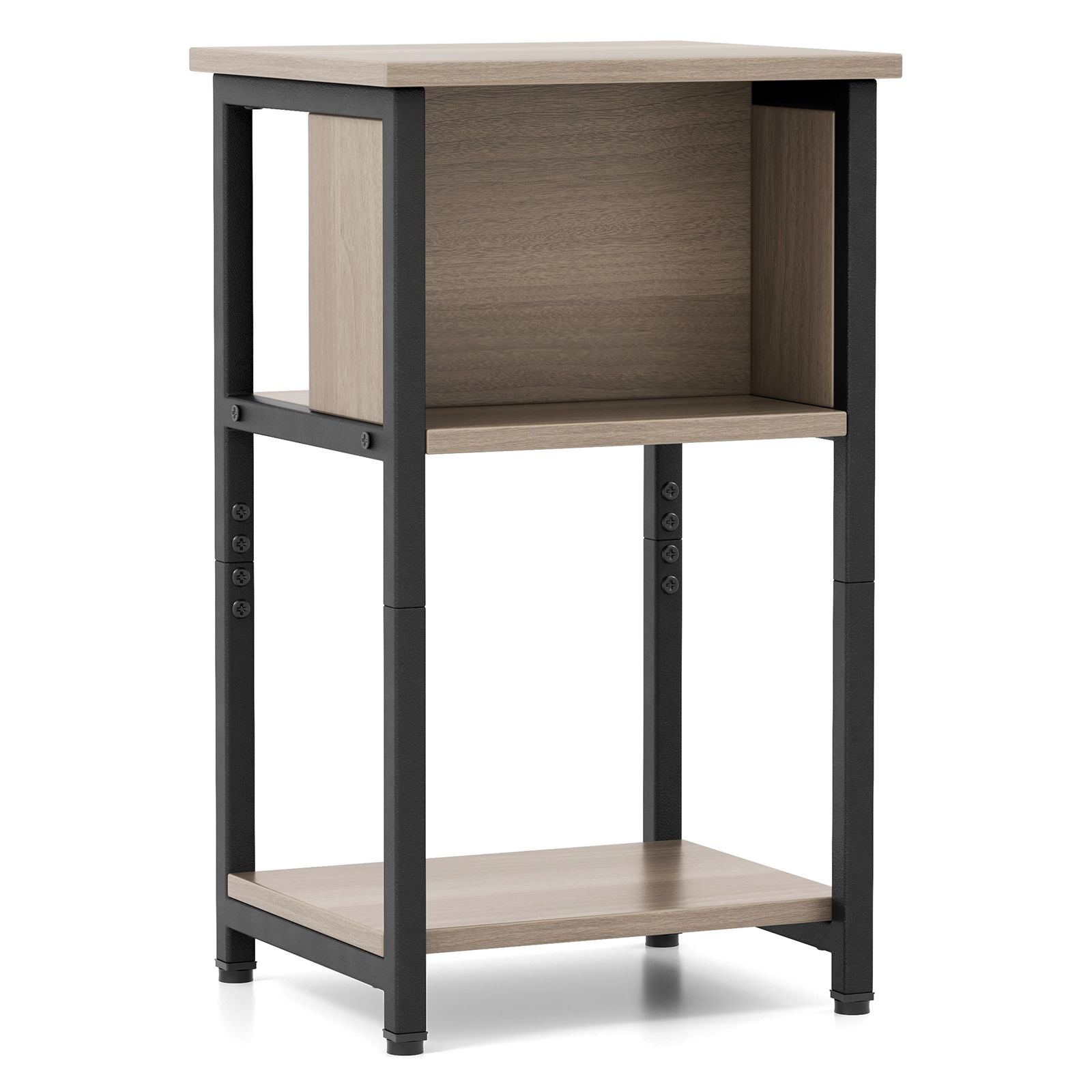 3-Tier Nightstand with Storage Shelf for Small Spaces