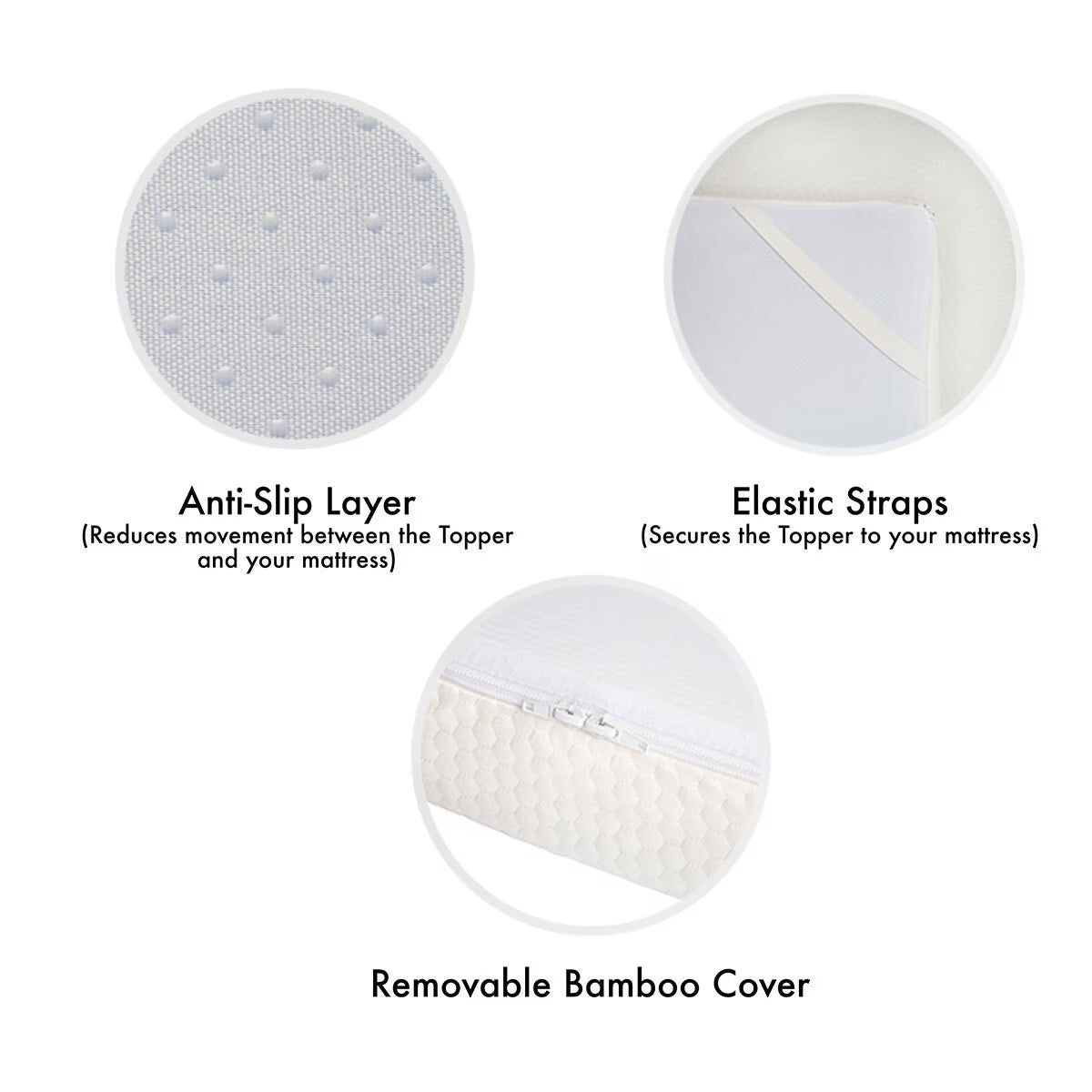 Memory Foam Bamboo Mattress Topper, Super King