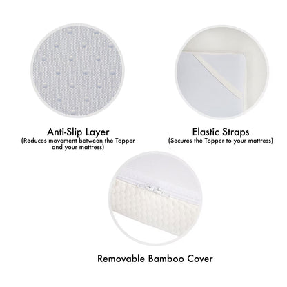 Memory Foam Bamboo Mattress Topper, Super King