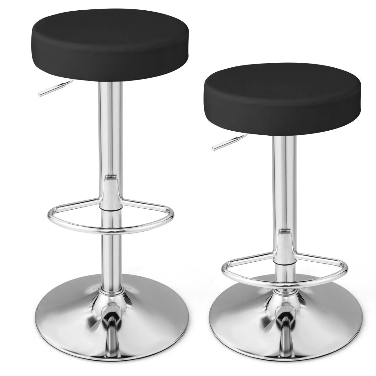 Height-Adjustable Bar Stool Set of 2 with Footrest