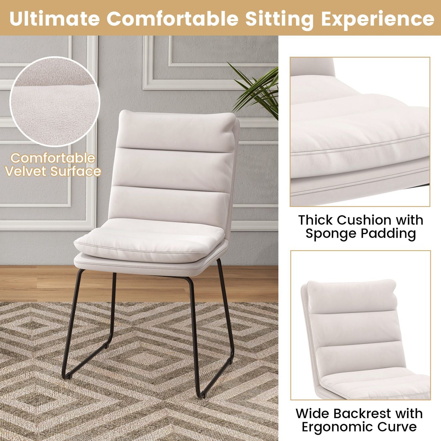 Leisure Chair Upholstered Accent Chair with Wood Heavy-Duty Metal Frame