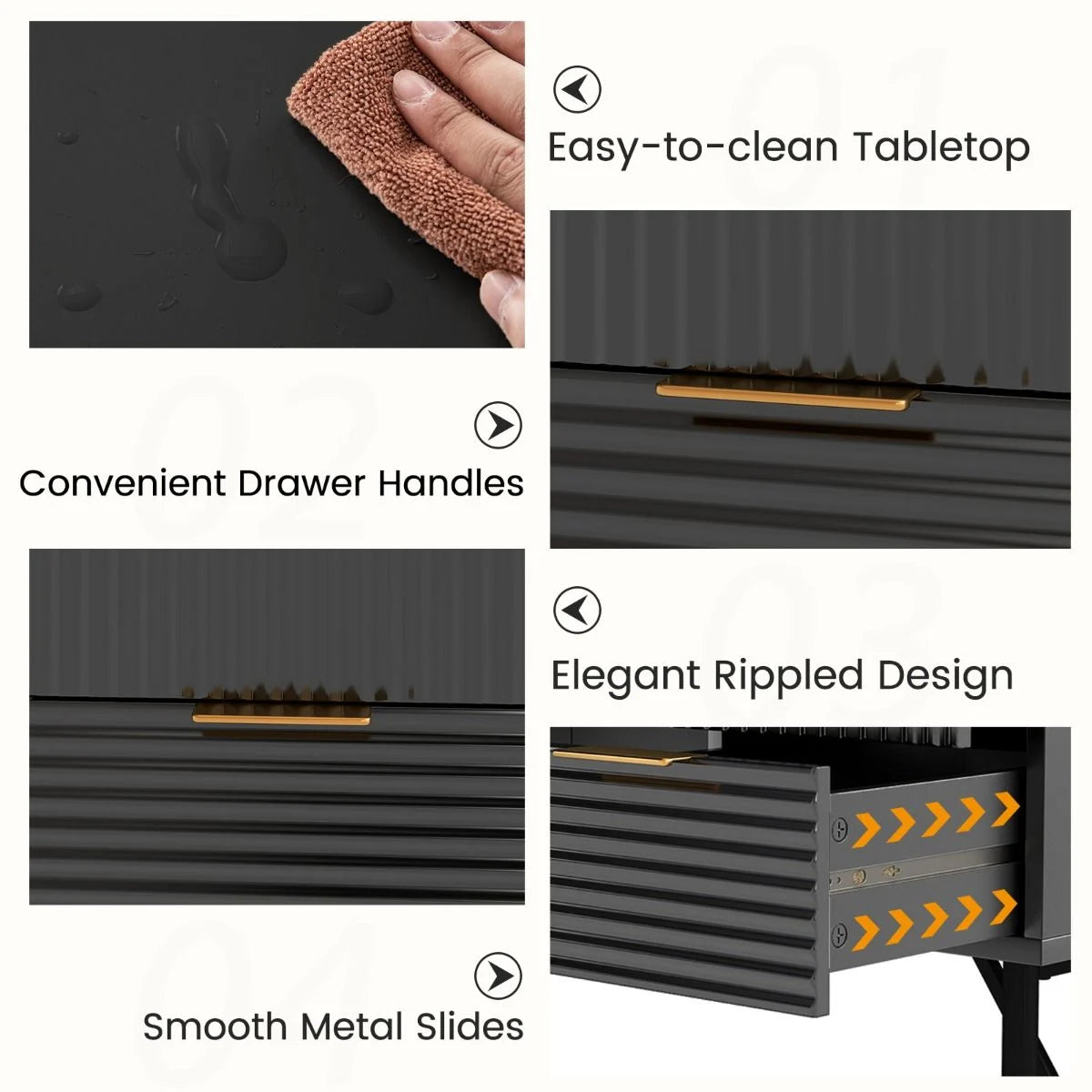 Modern Computer Desk with 4 Drawers and Storage